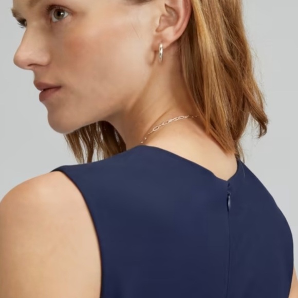 EVERLANE NWT The Structured Cotton Navy Business Casual Classic Pant Jumpsuit - Picture 3 of 12